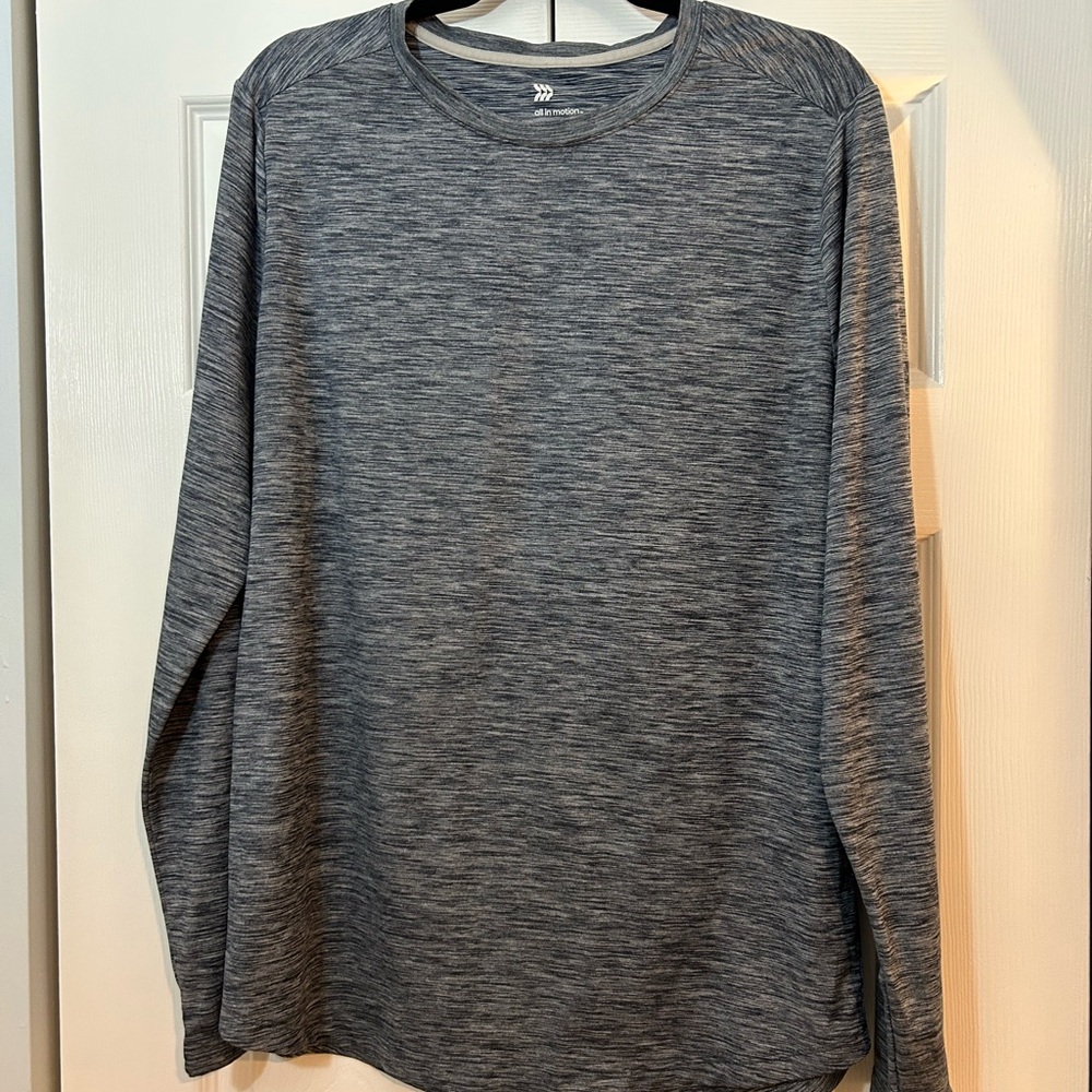 All in Motion Men’s Blue-Gray Long Sleeve Performance Shirt Size Medium